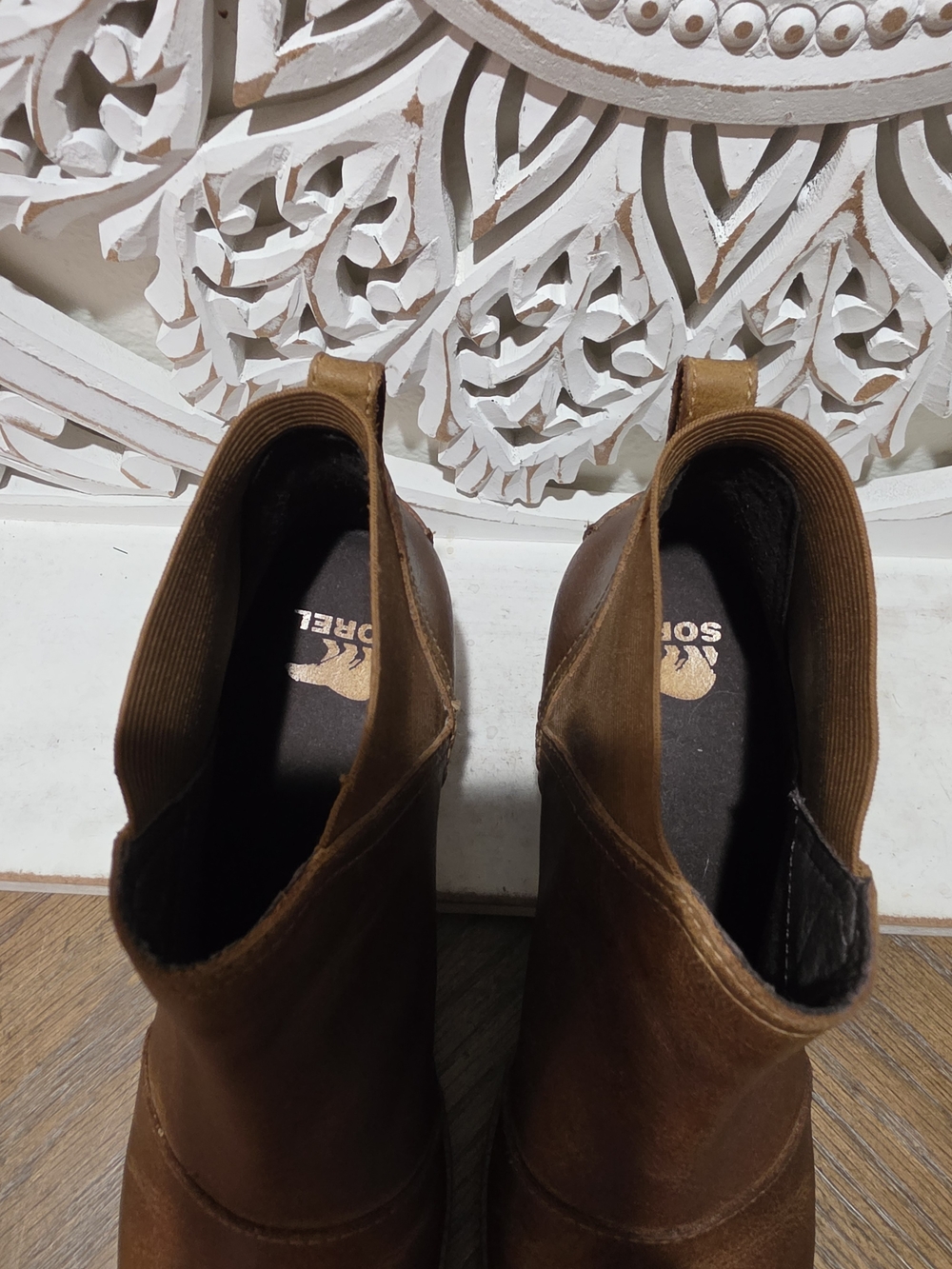 Sorel Brown Small Heel Ankle Leather Boots Womens 6 - Picture 6 of 7
